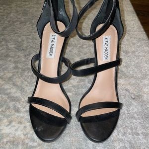Black stiletto heel with triple strap